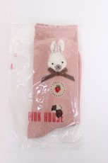 画像1: PINK HOUSE / クッキーラビッツモチーフソックス  ピンク Y-26-08-02-007-LO-ZA-SZ-ZY (1)
