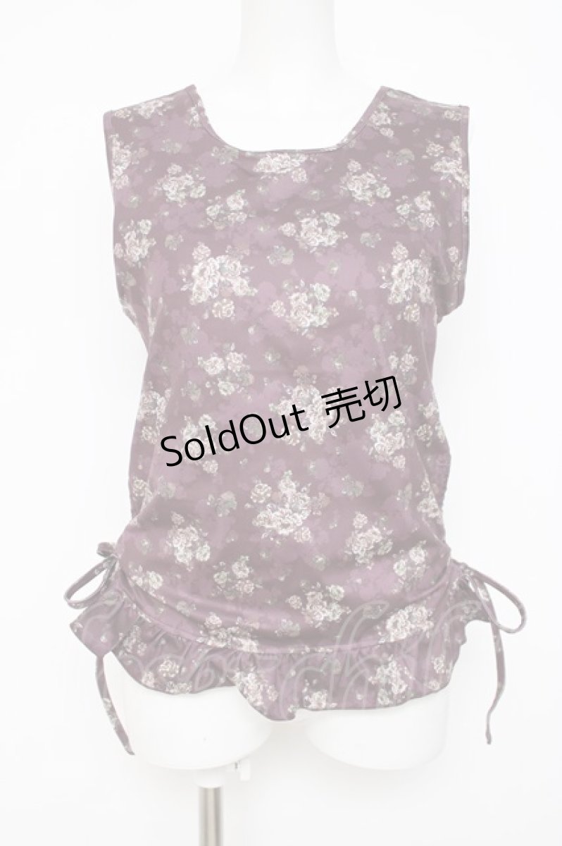 画像1: axes femme / ハイパワー花柄トップス M ワイン Y-26-08-02-053-AX-TO-SZ-ZY (1)