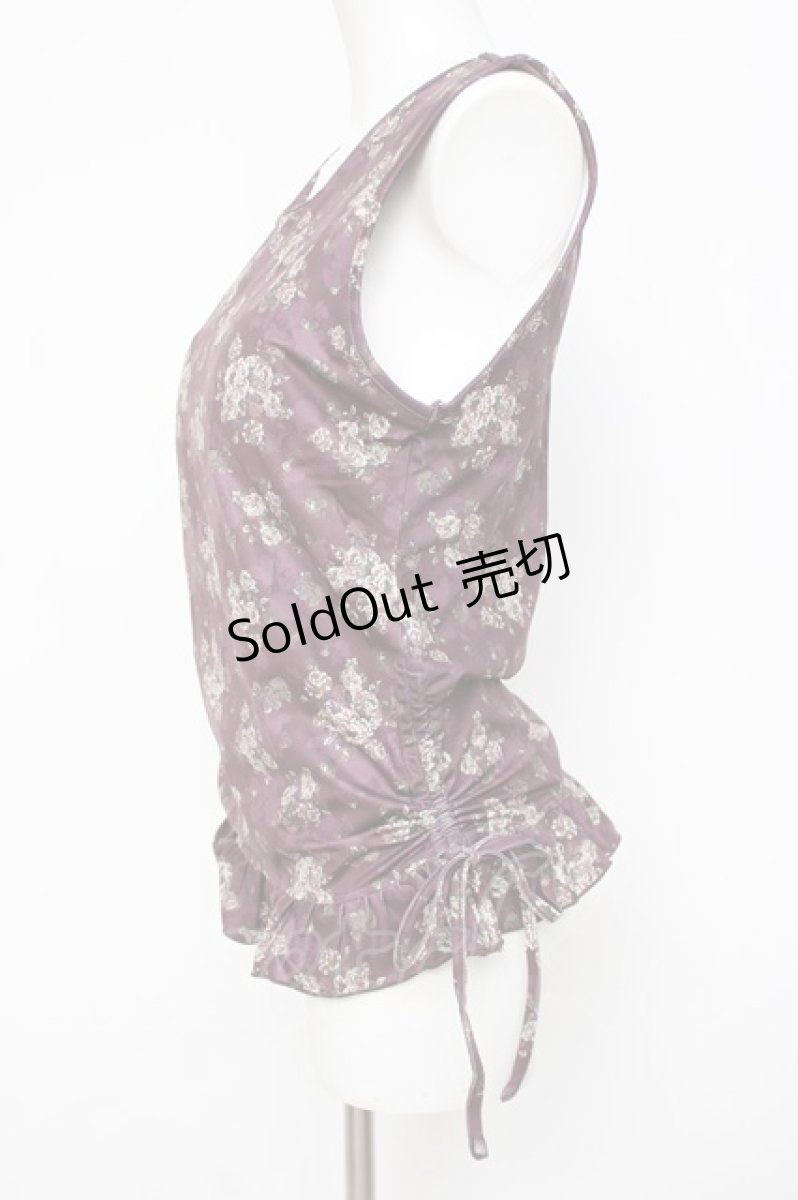 画像2: axes femme / ハイパワー花柄トップス M ワイン Y-26-08-02-053-AX-TO-SZ-ZY (2)