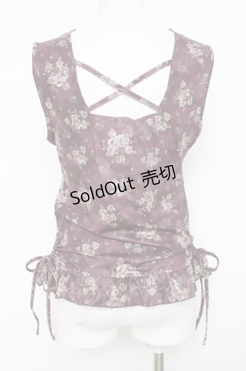 画像3: axes femme / ハイパワー花柄トップス M ワイン Y-26-08-02-053-AX-TO-SZ-ZY (3)