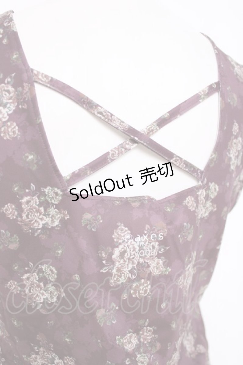 画像4: axes femme / ハイパワー花柄トップス M ワイン Y-26-08-02-053-AX-TO-SZ-ZY (4)