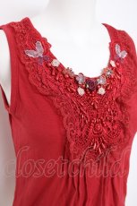 画像3: axes femme / ローズ&パールレースタンク M アカ Y-26-08-02-054-AX-TO-SZ-ZY (3)