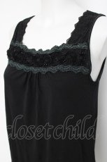 画像3: axes femme / 裾チュールフラワーモチーフタンク M 黒 Y-26-08-02-059-AX-TO-SZ-ZY (3)
