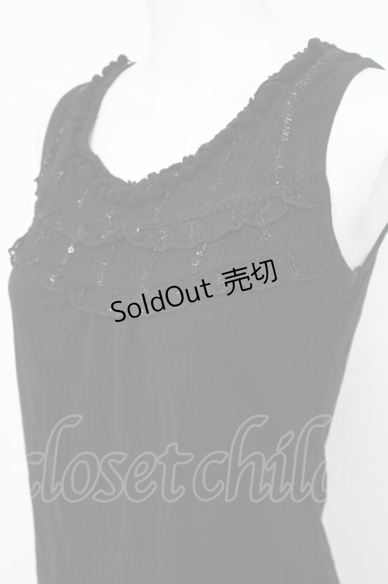 画像3: axes femme / スパンコール使いタンクトップ M 黒 Y-26-08-02-060-AX-TO-SZ-ZY (3)