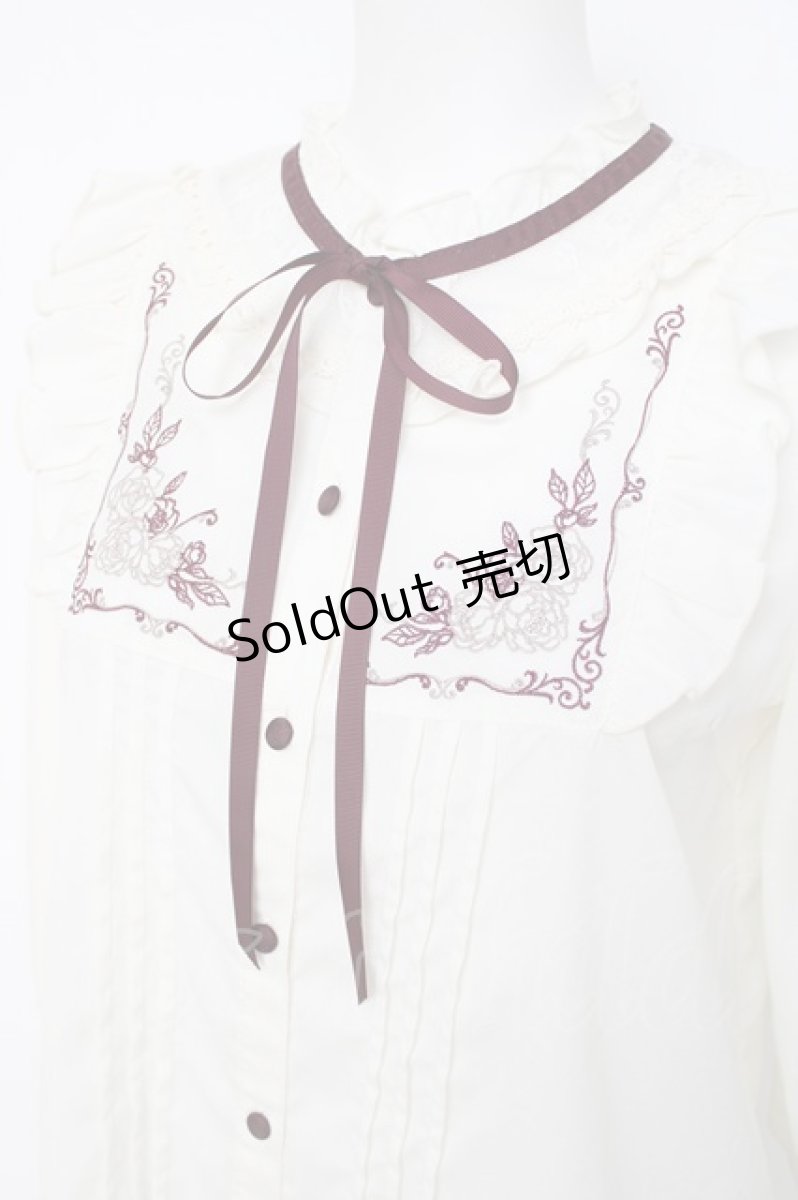 画像3: axes femme / クラシカル刺繍七分袖ブラウス  生成り Y-26-08-02-061-AX-BL-SZ-ZY (3)