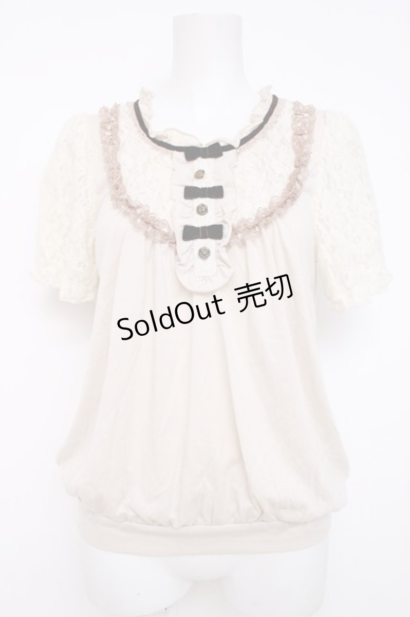 画像1: axes femme / 起毛レース使いクラシックプルオーバー M キナリ Y-26-08-02-063-AX-TO-SZ-ZY (1)