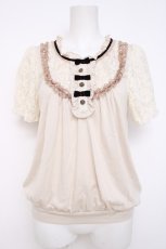 画像1: axes femme / 起毛レース使いクラシックプルオーバー M キナリ Y-26-08-02-063-AX-TO-SZ-ZY (1)
