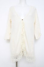 画像1: axes femme / レース切り替えボレロ M 生成り Y-26-08-02-065-AX-TO-SZ-ZY (1)