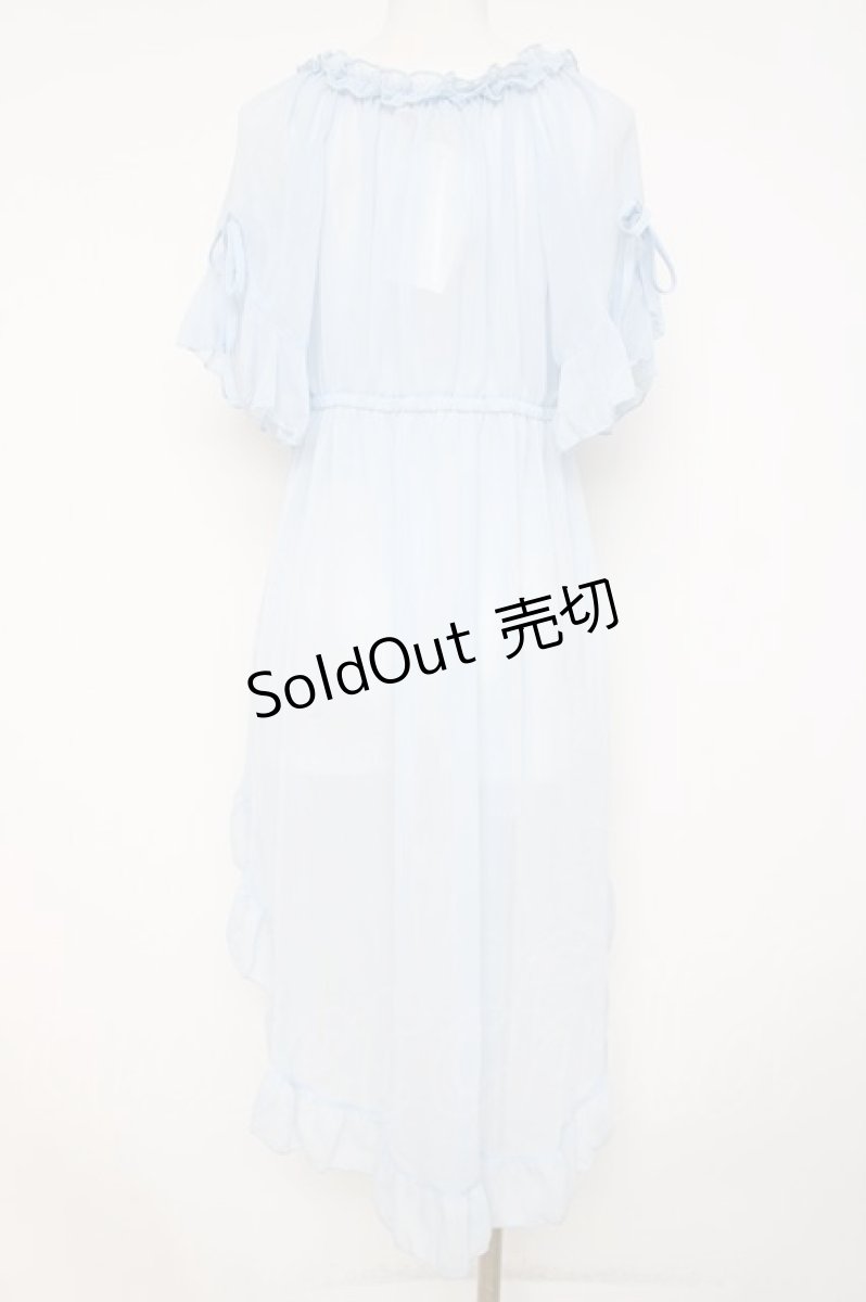 画像3: axes femme / フィッシュテール楊柳ガウン F サックス Y-26-08-02-067-AX-TO-SZ-ZT767 (3)
