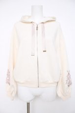 画像1: axes femme / 袖花刺繍ショートパーカー M 生成り Y-26-08-02-069-AX-TO-SZ-ZY (1)