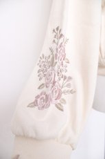 画像4: axes femme / 袖花刺繍ショートパーカー M 生成り Y-26-08-02-069-AX-TO-SZ-ZY (4)
