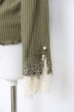 画像3: axes femme / 袖口レースデザインインナー M グリーン Y-26-08-02-072-AX-TO-SZ-ZY (3)