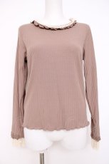 画像1: axes femme / 袖口レースデザインインナー M モカ Y-26-08-02-073-AX-TO-SZ-ZY (1)