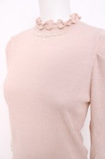 画像3: axes femme / ネックレス風ラメリブプルオーバー F ピンク Y-26-08-02-076-AX-TO-SZ-ZY (3)