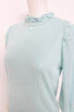 画像3: axes femme / ネックレス風ラメリブプルオーバー F ミント Y-26-08-02-077-AX-TO-SZ-ZY (3)