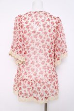画像2: axes femme / モチーフ花柄ブラウス M アカ Y-26-08-02-080-AX-BL-SZ-ZY (2)
