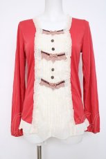画像1: axes femme / リボンブロッキングプルオーバー M オレンジ Y-26-08-02-081-AX-TO-SZ-ZY (1)