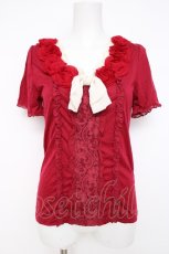 画像1: axes femme / 立体モチーフ付きフロントレースリボンプルオーバー M アカ Y-26-08-02-083-AX-TO-SZ-ZY (1)