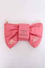 画像1: Maison de FLEUR / リボンポーチ  ピンク Y-26-08-02-012-LO-ZA-SZ-ZY (1)
