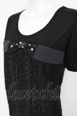 画像3: axes femme / レース切替スパンコールトップス M 黒 Y-26-08-02-099-AX-TO-SZ-ZY (3)