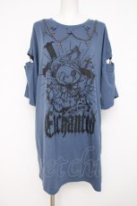 画像1: NOEMIE / 病みねこチェーンダメージユニセックスTシャツ M ブルー Y-26-08-02-107-LO-TO-SZ-ZY (1)