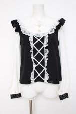 画像1: Princess Melody / フロントレースアップトップス  黒 Y-26-08-02-109-LO-TO-SZ-ZY (1)