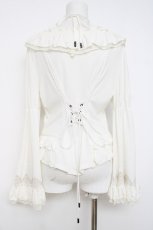 画像2: Ozz oneste / レースアップ姫袖カットソー  白 Y-26-08-02-112-OO-TO-SZ-ZY (2)