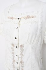 画像4: OZZ ANGELO / 薔薇刺繍レース切替ブラウス  白 Y-26-08-02-114-OO-BL-SZ-ZY (4)