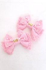 画像1: Angelic Pretty / ドルチェパールリボンクリップSet  ピンク Y-26-08-02-002-AP-AC-SZ-ZY (1)