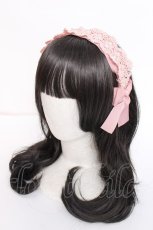 画像1: m petit by misako / TT*AMレースカチューシャ  中桃 Y-26-08-02-015-LO-AC-SZ-ZY (1)