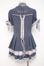 画像3: Ozz oneste / 地図柄フリルチュニック  ブルーグレー Y-26-08-02-117-OO-OP-SZ-ZY (3)
