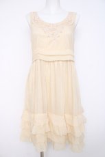 画像1: axes femme / タック使いスパーク楊柳ワンピース M キナリ Y-26-08-02-121-AX-OP-SZ-ZY (1)