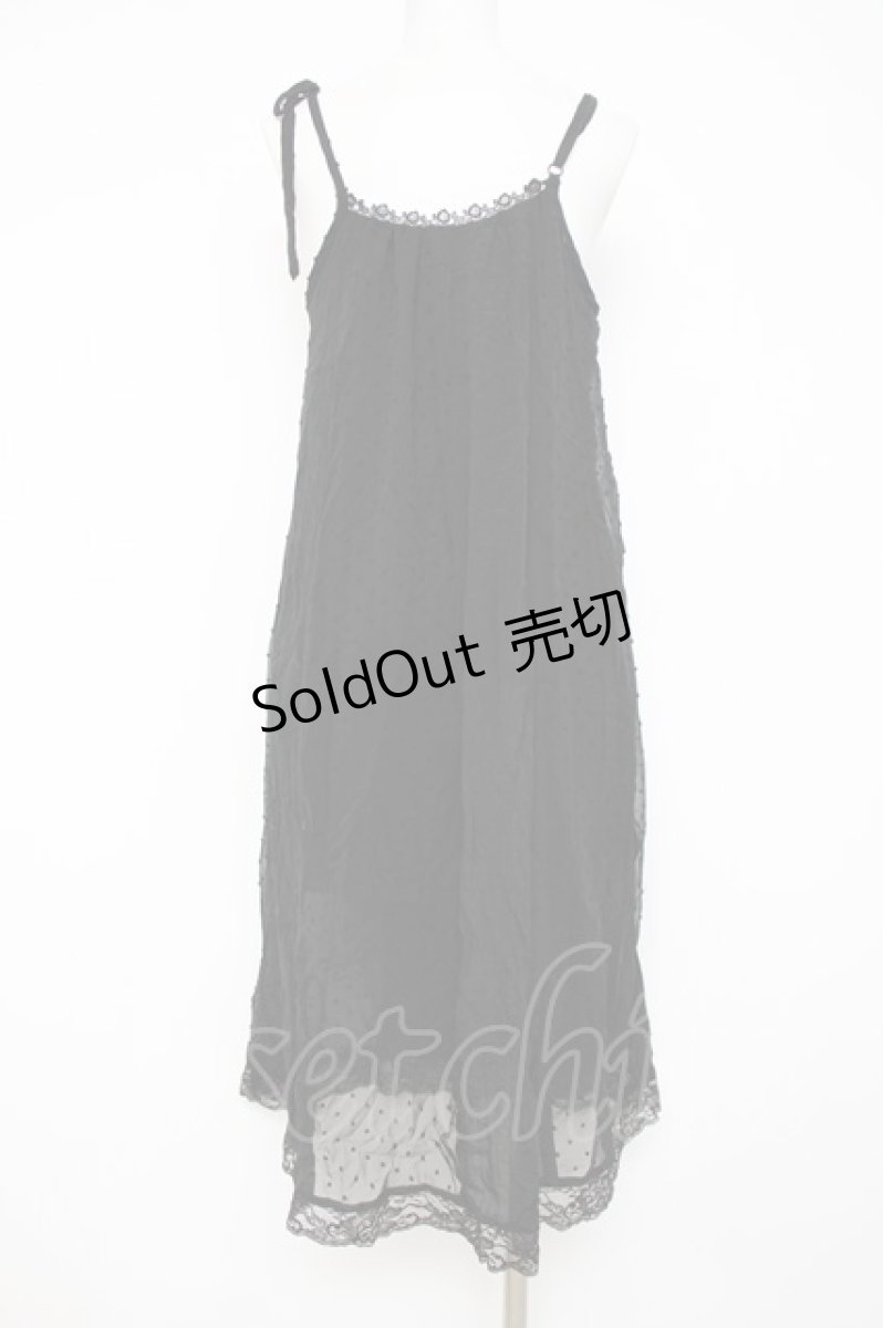 画像2: axes femme / ドビードット切替キャミワンピース M 黒 Y-26-08-02-123-AX-OP-SZ-ZY (2)