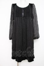 画像1: axes femme / 裾ベロアドットチュニック M 黒 Y-26-08-02-125-AX-OP-SZ-ZY (1)