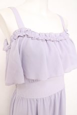 画像3: axes femme POETIQUE / オフショルフリルロングワンピース  ラベンダー Y-26-08-02-133-AX-OP-SZ-ZY (3)