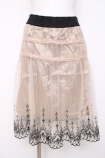 画像1: axes femme / 刺繍入りチュール重ねスカート M 生成り Y-26-08-02-143-AX-SK-SZ-ZY (1)