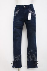 画像1: axes femme / 星×バラ刺繍デニムパンツ L インディゴ Y-26-08-02-160-AX-PA-SZ-ZY (1)
