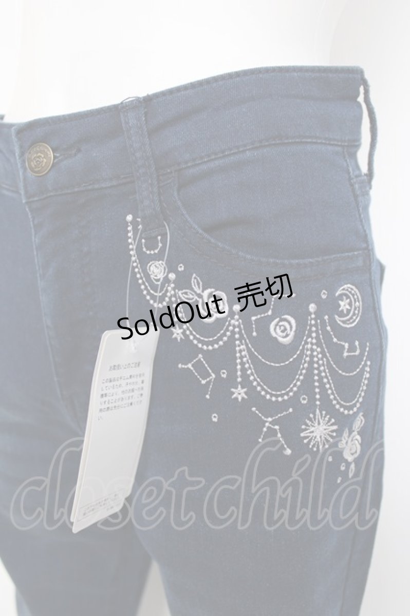 画像3: axes femme / 星×バラ刺繍デニムパンツ L インディゴ Y-26-08-02-160-AX-PA-SZ-ZY (3)