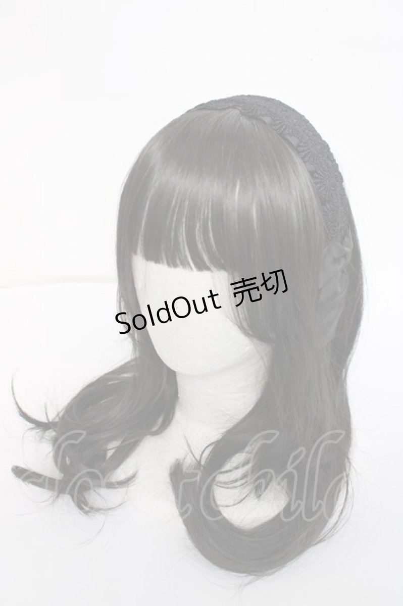 画像1: m petit by misako / TT*AMレースカチューシャ  中黒 Y-26-08-02-021-LO-AC-SZ-ZY (1)