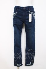 画像1: axes femme / 香水×バラ刺繍デニムパギンス L インディゴ Y-26-08-02-163-AX-PA-SZ-ZY (1)