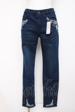 画像1: axes femme / 香水×バラ刺繍デニムパギンス L インディゴ Y-26-08-02-164-AX-PA-SZ-ZY (1)