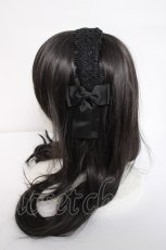 画像2: m petit by misako / TT*AMレースカチューシャ  中黒 Y-26-08-02-021-LO-AC-SZ-ZY (2)