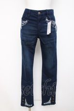画像1: axes femme / 香水×バラ刺繍デニムパギンス L インディゴ Y-26-08-02-165-AX-PA-SZ-ZY (1)