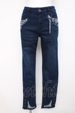 画像1: axes femme / 香水×バラ刺繍デニムパギンス L インディゴ Y-26-08-02-167-AX-PA-SZ-ZY (1)