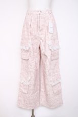 画像1: Fickle Bebe / レースフリルカーゴデニムパンツ F 淡ピンク Y-26-08-02-176-LO-PA-SZ-ZY (1)