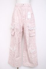 画像1: Fickle Bebe / レースフリルカーゴデニムパンツ F 淡ピンク Y-26-08-02-177-LO-PA-SZ-ZY (1)