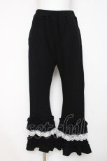 画像1: axes femme / フリル×レースワッフルパンツ  黒 Y-26-08-02-179-AX-PA-SZ-ZY (1)