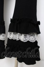 画像3: axes femme / フリル×レースワッフルパンツ  黒 Y-26-08-02-179-AX-PA-SZ-ZY (3)