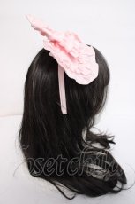 画像3: Angelic Pretty / ロゴ刺繍フリルリボンカチューシャ  ピンク Y-26-08-02-027-AP-AC-SZ-ZY (3)