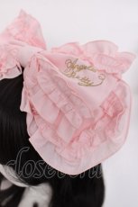 画像4: Angelic Pretty / ロゴ刺繍フリルリボンカチューシャ  ピンク Y-26-08-02-027-AP-AC-SZ-ZY (4)